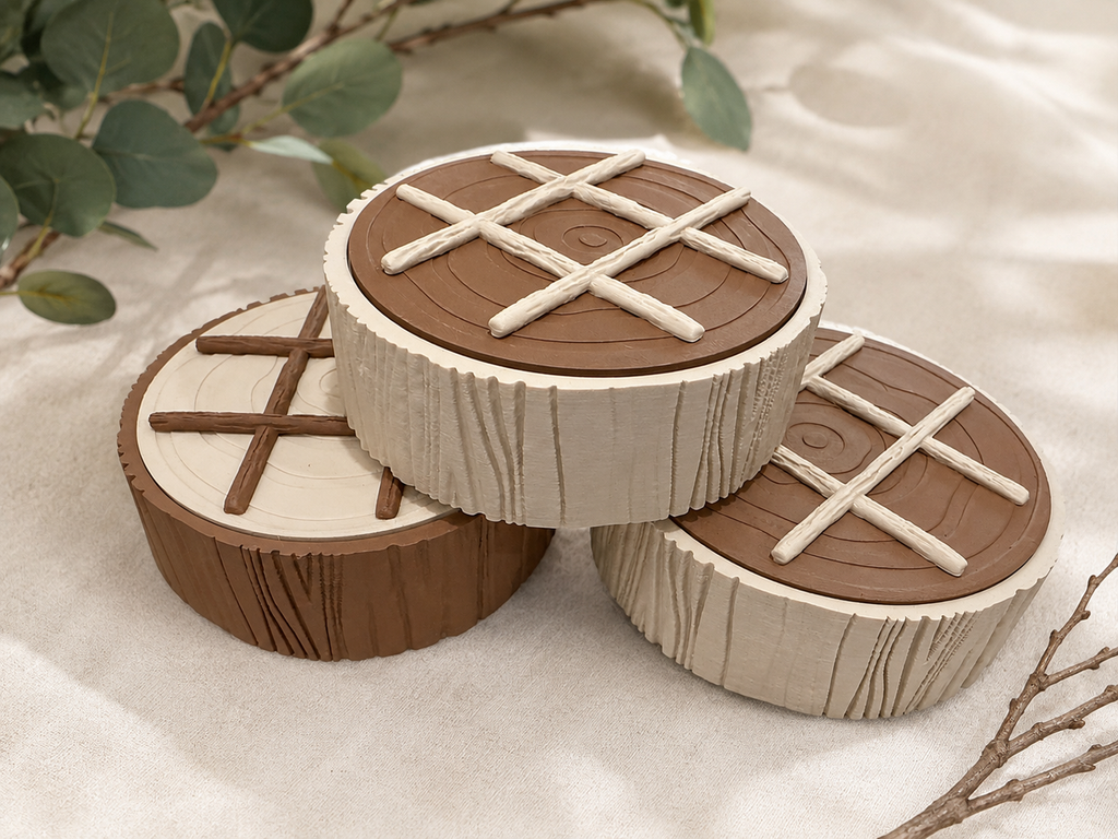 Tic Tac Toe - 3D Printed Woodland Game
