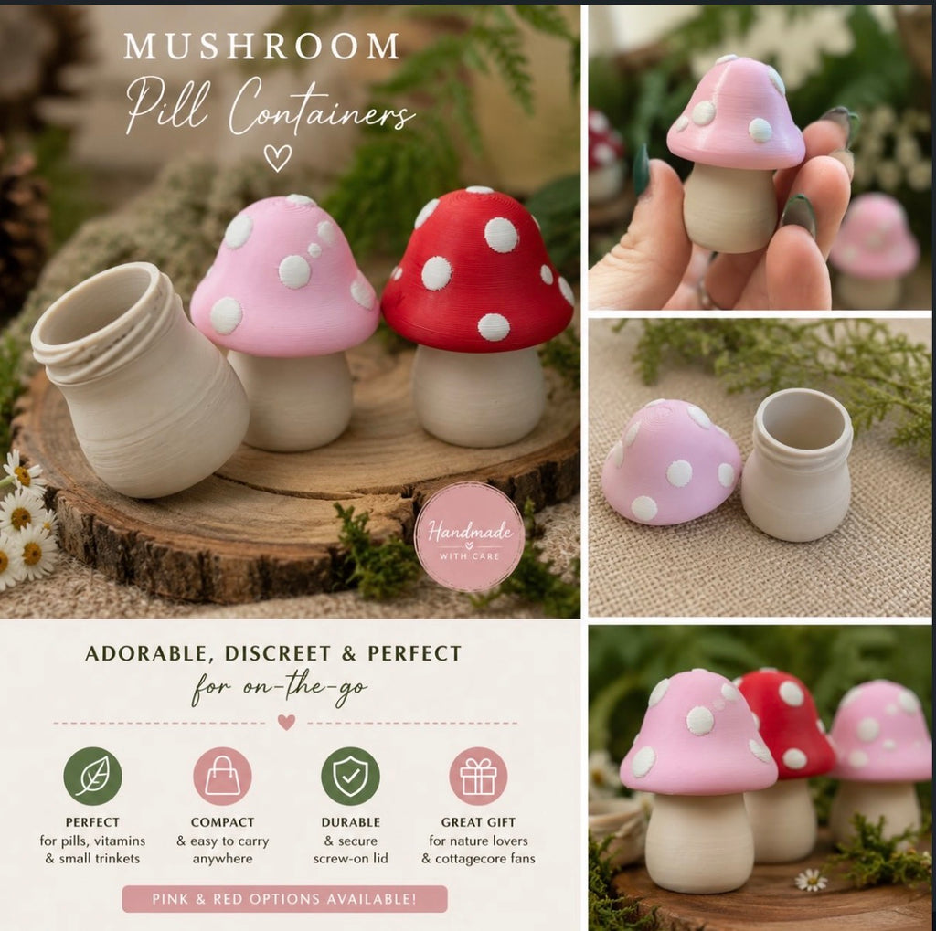 Mushroom Pill Containers